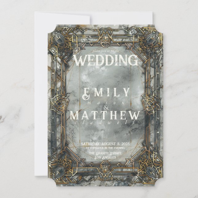 Dwarven Splendour Fantasy Wedding Invitation (Front)