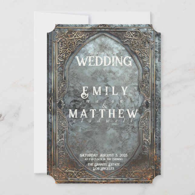 Dwarven Splendour Fantasy Wedding Invitation (Front)