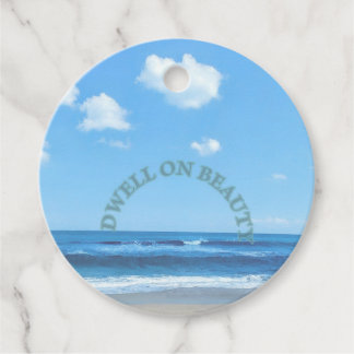 Dwell on beauty beach scene favour tags