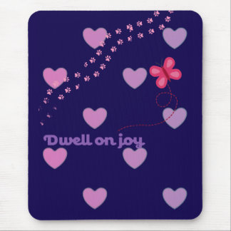 dwell on joy hearts and paw prints mouse pad