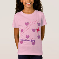 dwell on joy hearts and paw prints T shirt