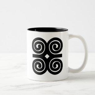 Dwennimmen - Strength and Humility Adinkra Symbol Two-Tone Coffee Mug