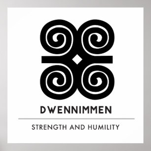 Dwennimmen Strength Humility Adinkra Symbol Poster