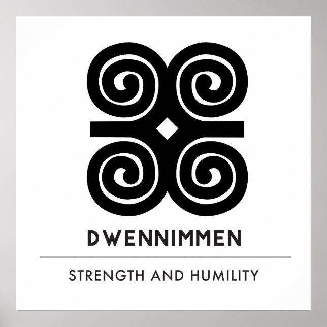 Dwennimmen Strength | Humility Adinkra Symbol Poster (Front)