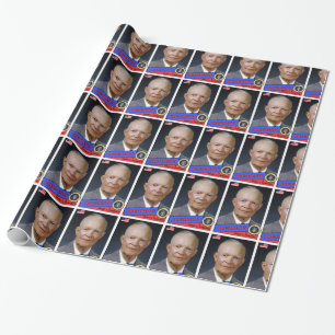 Dwight D. Eisenhower Baseball Card Wrapping Paper