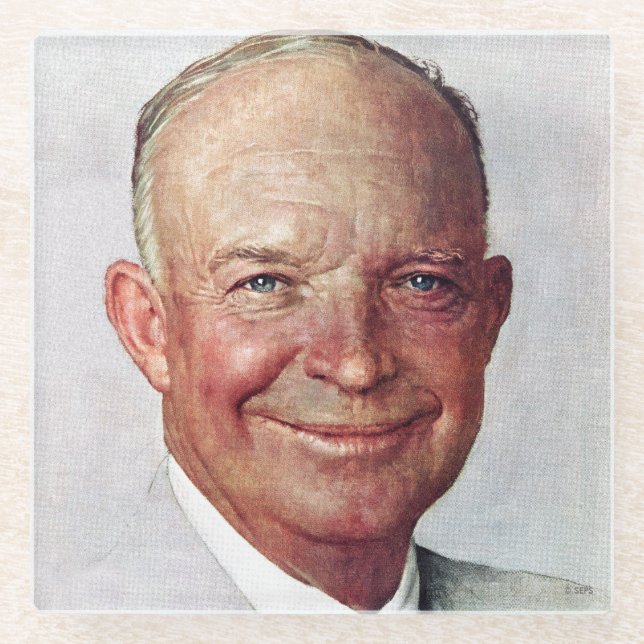 Dwight D. Eisenhower Glass Coaster (Front)