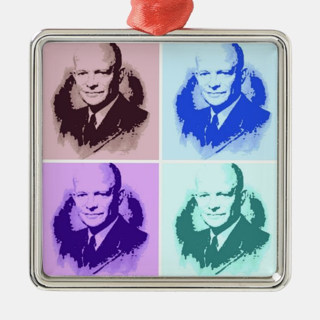 Dwight D Eisenhower Metal Tree Decoration (Front)