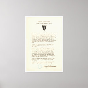 Dwight D. Eisenhower's Order of the Day (1944) Canvas Print