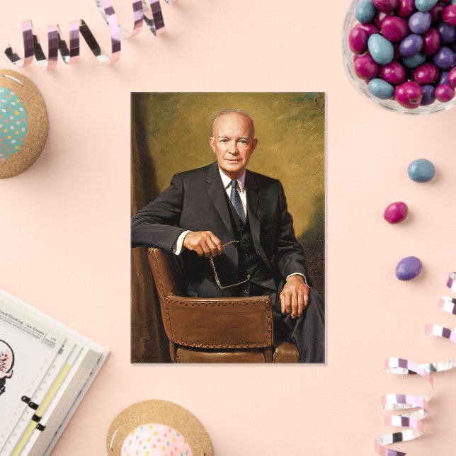 Dwight Eisenhower President White House Portrait   Acrylic Invitations (Insitu (Celebration))