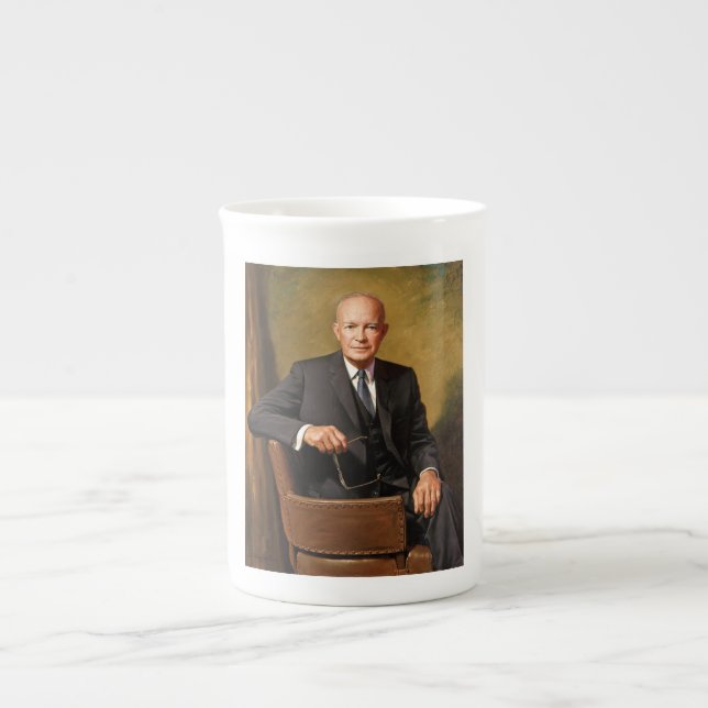 Dwight Eisenhower President White House Portrait   Bone China Mug (Front)