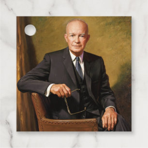 Dwight Eisenhower President White House Portrait Favour Tags