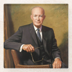 Dwight Eisenhower President White House Portrait   Glass Coaster