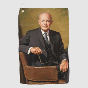 Dwight Eisenhower President White House Portrait   Golf Towel