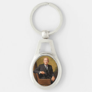 Dwight Eisenhower President White House Portrait Key Ring