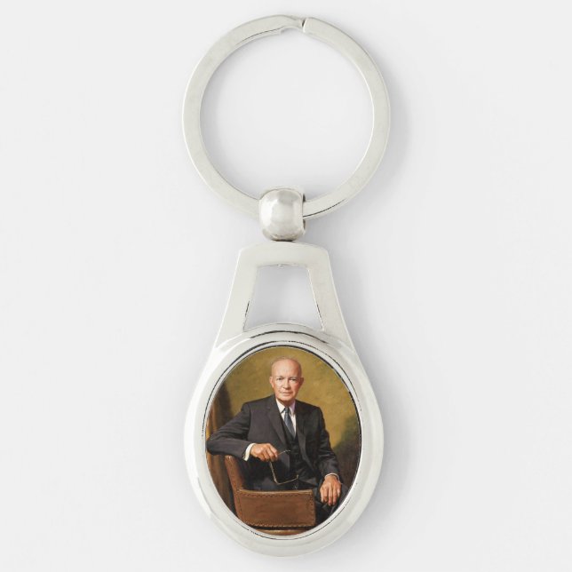 Dwight Eisenhower President White House Portrait   Key Ring (Front)