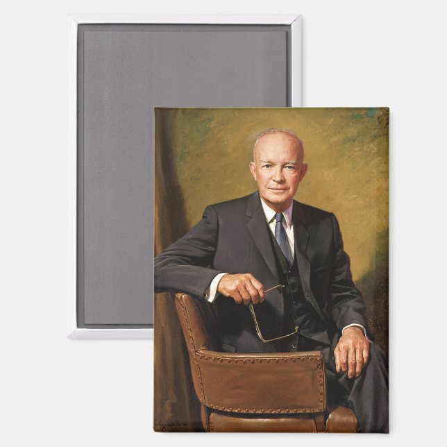 Dwight Eisenhower President White House Portrait   Magnet (Front/Back)