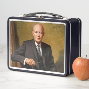 Dwight Eisenhower President White House Portrait   Metal Lunch Box