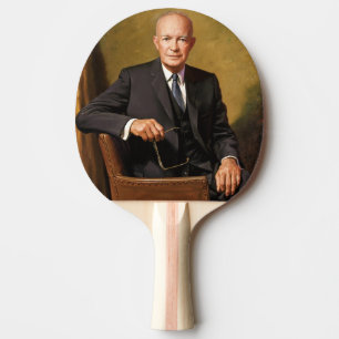 Dwight Eisenhower President White House Portrait Ping Pong Paddle