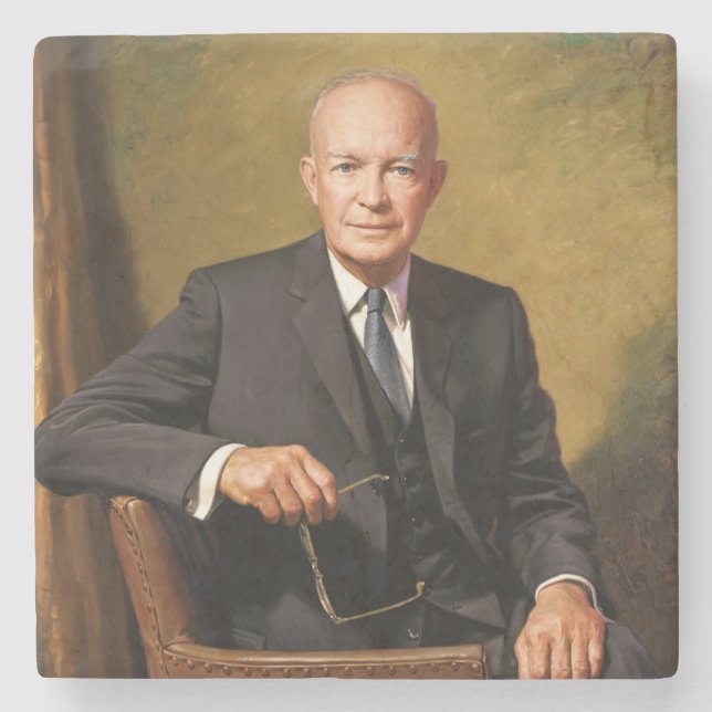 Dwight Eisenhower President White House Portrait   Stone Coaster (Front)
