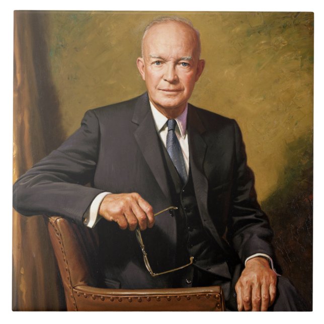 Dwight Eisenhower President White House Portrait   Tile (Front)