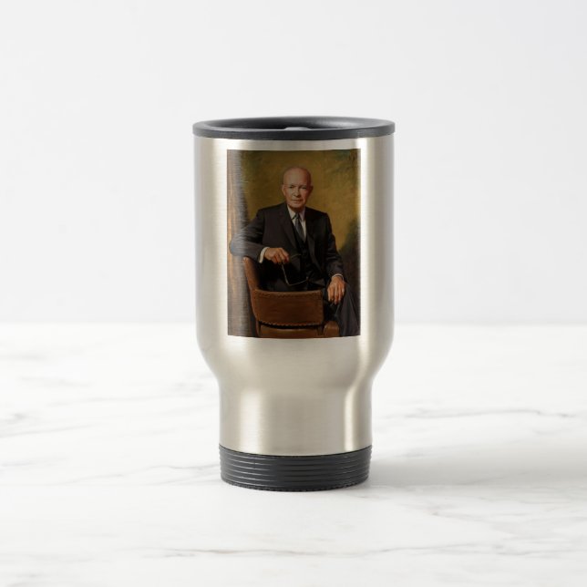 Dwight Eisenhower President White House Portrait   Travel Mug (Center)