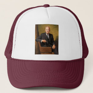 Dwight Eisenhower President White House Portrait   Trucker Hat