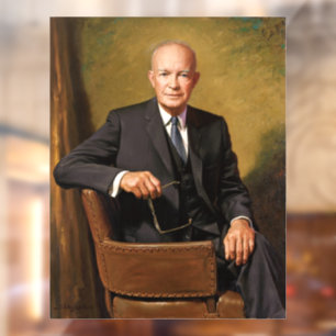 Dwight Eisenhower President White House Portrait Window Cling