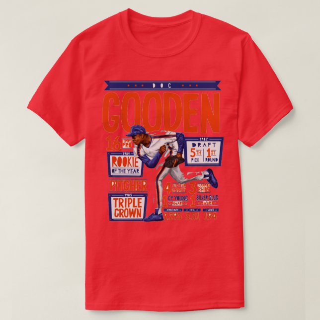Dwight Gooden New York M Stats T-Shirt (Design Front)