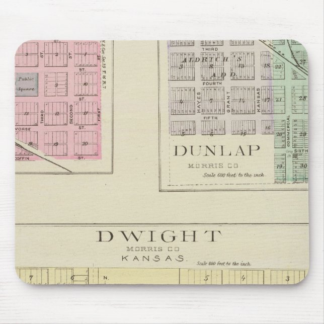 Dwight, Wilsey, Dunlap, Kansas Mouse Mat (Front)