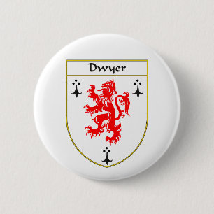 Dwyer Coat of Arms/Family Crest 6 Cm Round Badge