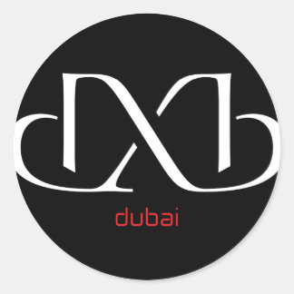 DXB Dubai Classic Round Sticker