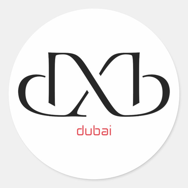 dxb - dubai classic round sticker (Front)
