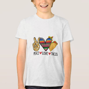 Dy Peace Love Taco Serape Mexican Fiesta Cinco De Tri-Blend Shirt