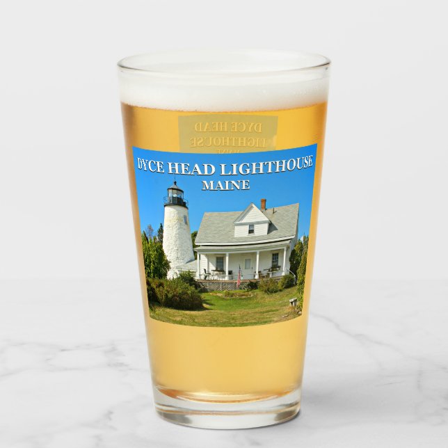 Dyce Head Lighthouse, Maine Pint Glass (Back Filled)