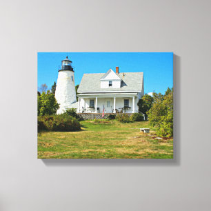 Dyce Head Lighthouse, Maine Wrapped Canvas Print
