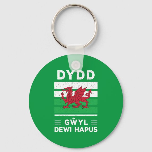 Dydd Gŵyl Dewi Hapus Happy St Davids Day 2 Key Ring (Front)
