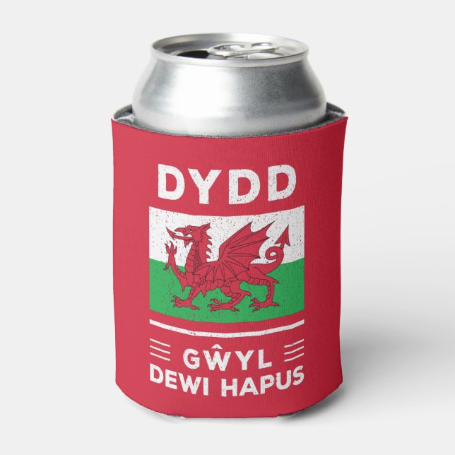 Dydd Gŵyl Dewi Hapus Happy St Davids Day 3 Can Cooler (Can Front)
