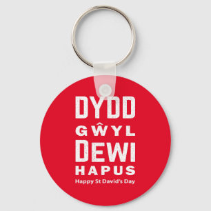 Dydd Gŵyl Dewi Hapus Happy St Davids Day 4 Key Ring