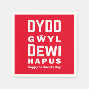 Dydd Gŵyl Dewi Hapus Happy St Davids Day 4 Napkin