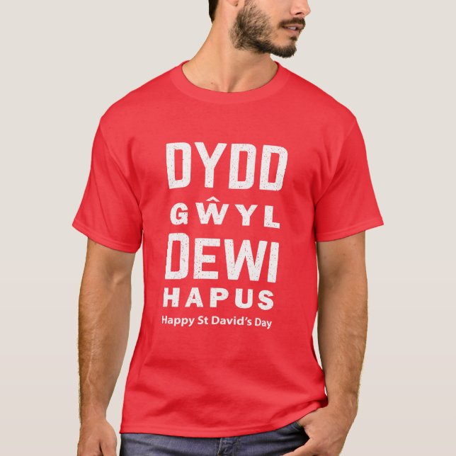 Dydd Gŵyl Dewi Hapus Happy St Davids Day 4 T-Shirt (Front)