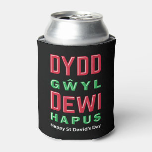 Dydd Gŵyl Dewi Hapus Happy St Davids Day 5 Can Cooler