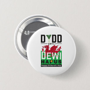 Dydd Gŵyl Dewi Hapus Happy St Davids Day 6 Cm Round Badge