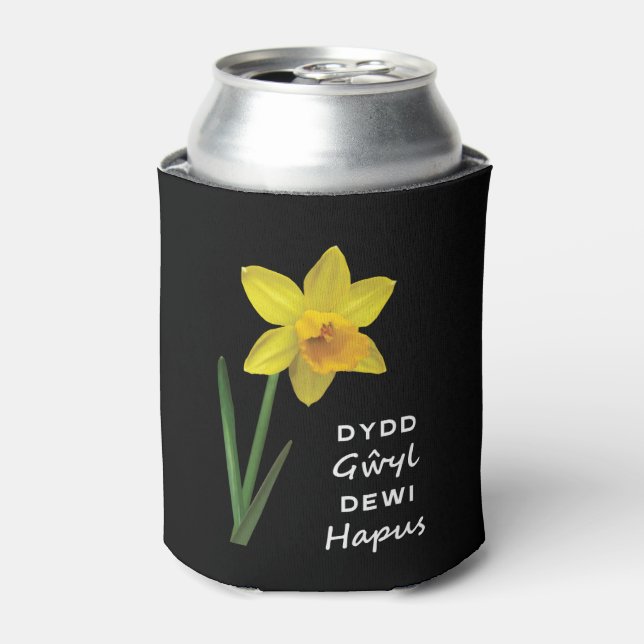 Dydd Gŵyl Dewi Hapus Happy St David's Day Can Cooler (Can Front)