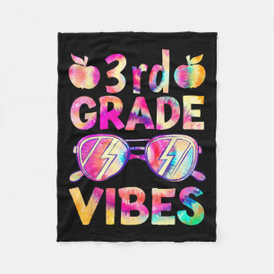 Dye 3rd Grade Vibes Teacher First Day Of Back To S Fleece Blanket