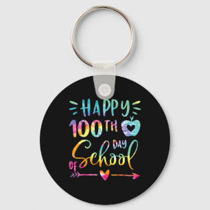 Dye Happy 100th Day Of School Teacher Student 100  Key Ring