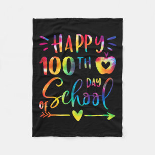 Dye Happy 100th Day Of School Teachers Students Ki Fleece Blanket