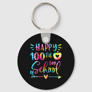 Dye Happy 100th Day School Teacher Student 100 Day Key Ring