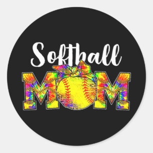 Dye Softball Mum Tee Softball Game Day Vibes Mothe Classic Round Sticker