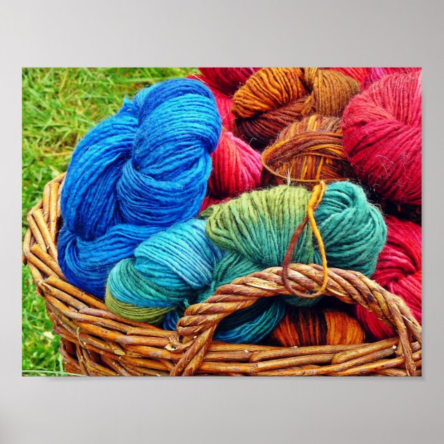 Dyed Wool for Knitting Poster (Front)