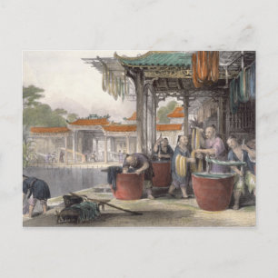 Dyeing and Winding Silk, from 'China in a Series o Postcard